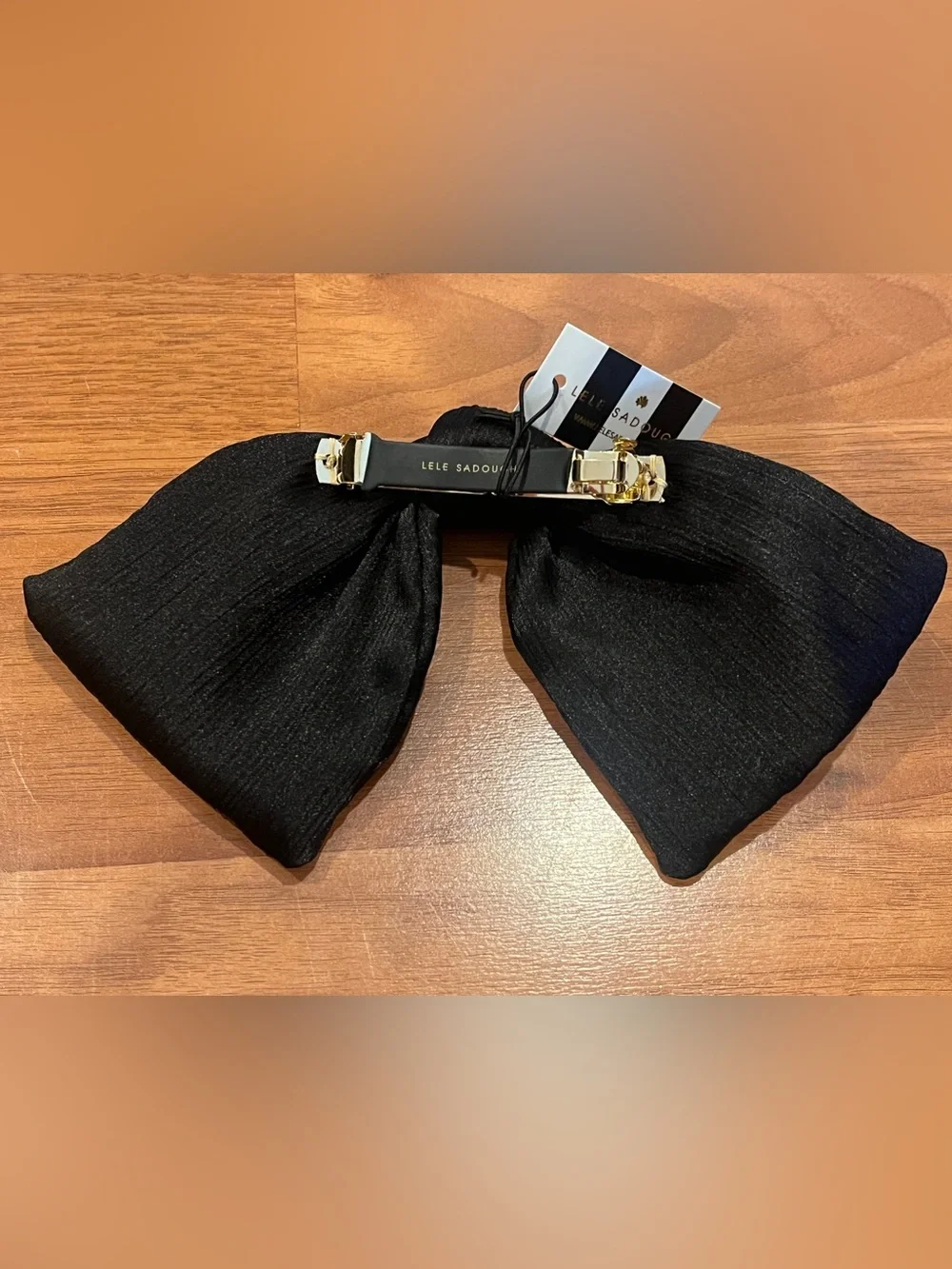 Lele Sadoughi Paloma Jet Bow Barrette - NWT